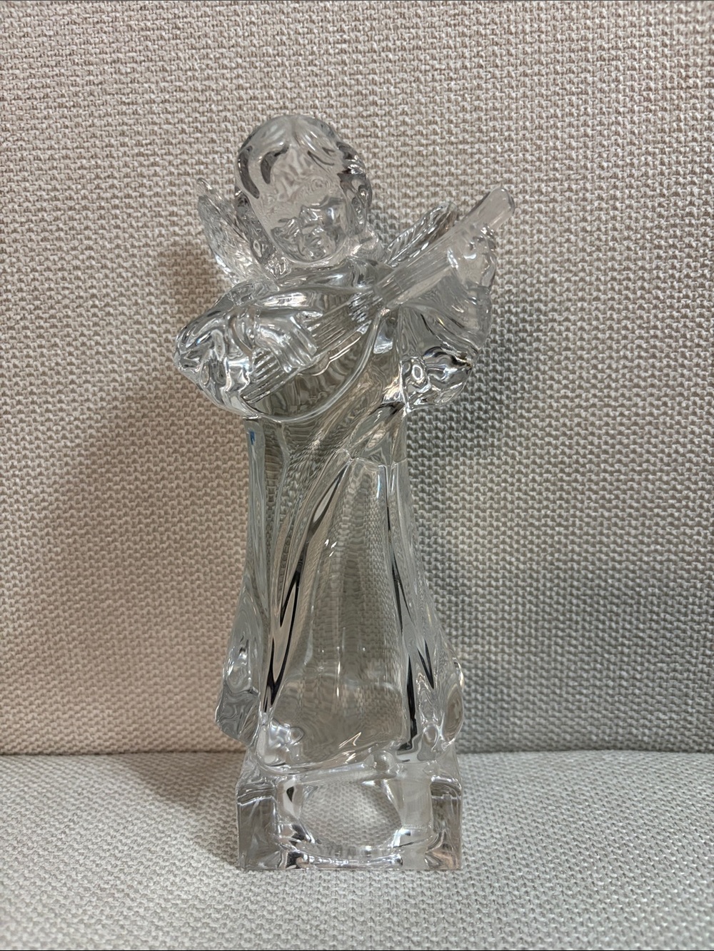 Mikasa Clear Glass Angel Musician Figurine